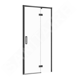 Cersanit Larga - Porte de douche 100x195 cm, droite, noir/verre clair S932-125