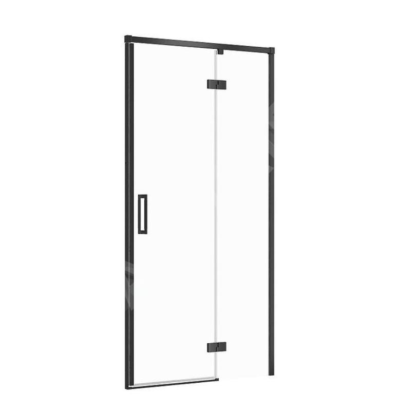 Cersanit Larga - Porte de douche 100x195 cm, droite, noir/verre clair S932-125