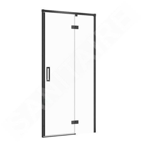 Cersanit Larga - Porte de douche 100x195 cm, droite, noir/verre clair S932-125