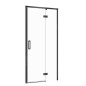 Cersanit Larga - Porte de douche 100x195 cm, droite, noir/verre clair S932-125