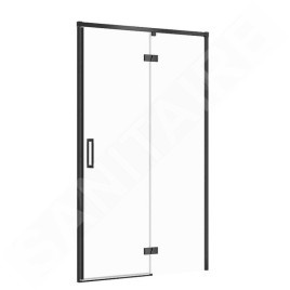 Cersanit Larga - Porte de douche 120x195 cm, droite, noir/verre clair S932-126