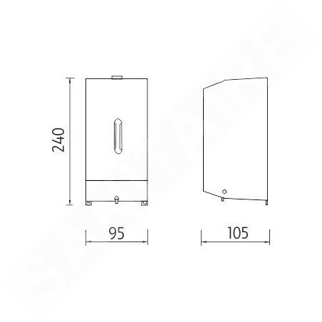 Nimco Programme d'hygiène - Distributeur mural de savon liquide, 800 ml, acier inoxydable brossé HPM 27031-MS-10