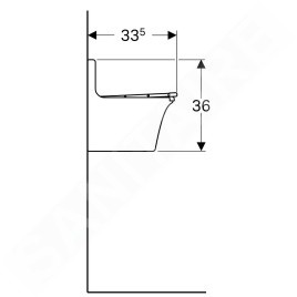 Geberit Quelle - Évier suspendu, 450x335 mm, blanc 367200000