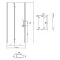 Cersanit Larga - Porte de douche 80x195 cm, gauche, noir/verre clair S932-127