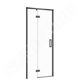 Cersanit Larga - Porte de douche 90x195 cm, gauche, noir/verre clair S932-128