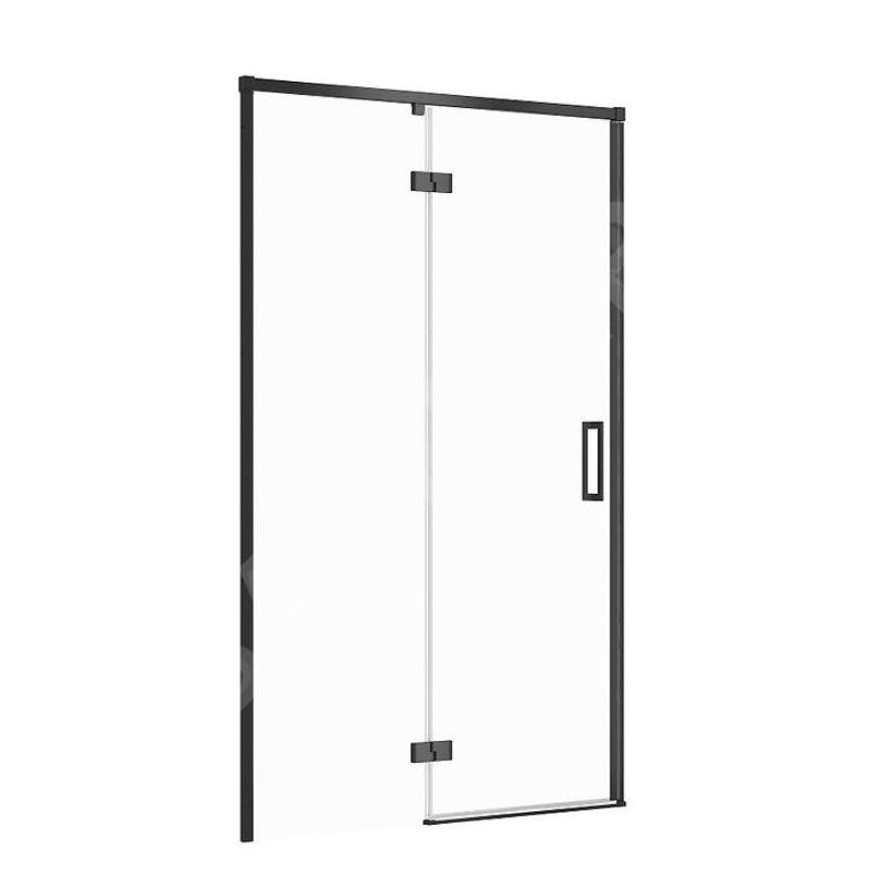 Cersanit Larga - Porte de douche 120x195 cm, gauche, noir/verre clair S932-130