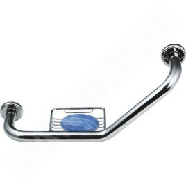 Sapho Équipement de salle de bain - Poignée incurvée avec porte-savon en fil de fer, chrome XH520