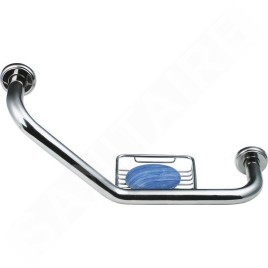 Sapho Équipement de salle de bain - Poignée incurvée avec porte-savon en fil de fer, chrome XH520