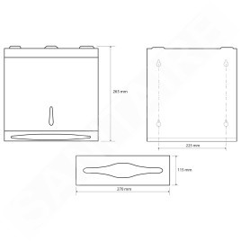 Sapho Série Hôtel - Distributeur de serviettes en papier, inox brossé XP052