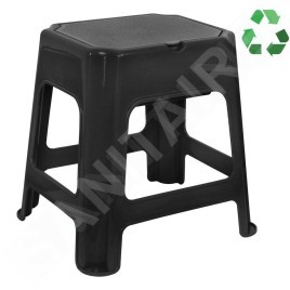 Aqualine Accessoires - Tabouret de salle de bains, avec espace de rangement, noir 90902B