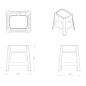 Aqualine Accessoires - Tabouret de salle de bains, avec espace de rangement, noir 90902B