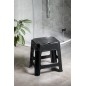 Aqualine Accessoires - Tabouret de salle de bains, avec espace de rangement, noir 90902B