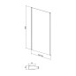 Cersanit Larga - Paroi de douche 90 cm, chrome/verre clair S932-132