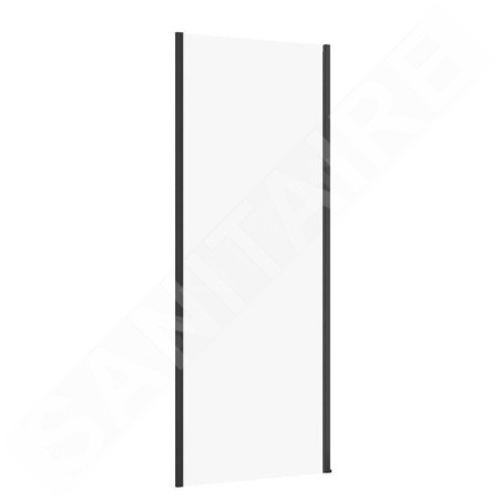 Cersanit Larga - Paroi de douche 80 cm, noir/verre clair S932-133