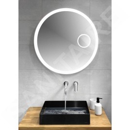Sapho Float - Miroir avec éclairage LED, diamètre 803 mm, capteur IR, miroir cosmétique, blanc FT800