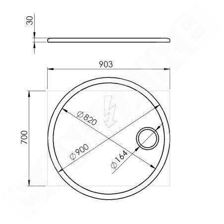 Sapho Float - Miroir avec éclairage LED, diamètre 903 mm, capteur IR, miroir cosmétique, blanc FT900