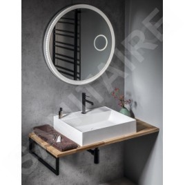 Sapho Float - Miroir avec éclairage LED, diamètre 903 mm, capteur IR, miroir cosmétique, blanc FT900