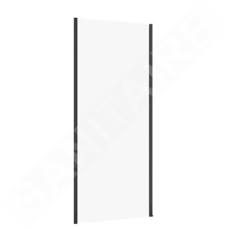 Cersanit Larga - Paroi de douche 90 cm, noir/verre clair S932-134
