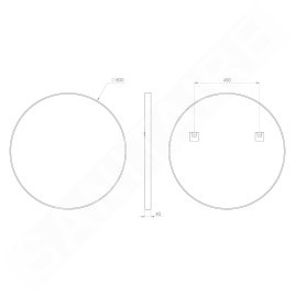 Sapho Notion - Miroir dans un cadre, diamètre 80 cm, or mat NT800G
