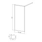 Cersanit Larga - Paroi de douche Walk-In, 100x200 cm, chrome/verre clair S932-136