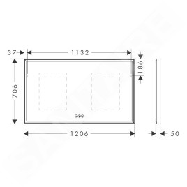 Hansgrohe Xarita E - Miroir avec éclairage LED et chauffage, 120x70 cm, capteur tactile, blanc mat 54985700