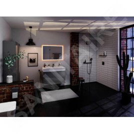 Hansgrohe Xarita E - Miroir avec éclairage LED et chauffage, 100x70 cm, capteur tactile, blanc mat 54986700
