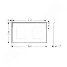 Hansgrohe Xarita E - Miroir avec éclairage LED et chauffage, 120x70 cm, capteur infrarouge, blanc mat 54994700