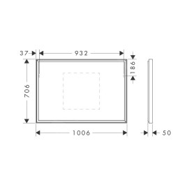 Hansgrohe Xarita E - Miroir avec éclairage LED et chauffage, 100x70 cm, capteur infrarouge, blanc mat 54995700