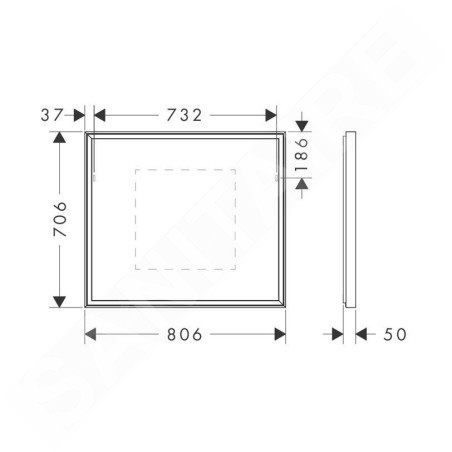 Hansgrohe Xarita E - Miroir avec éclairage LED et chauffage, 80x70 cm, capteur infrarouge, blanc mat 54996700