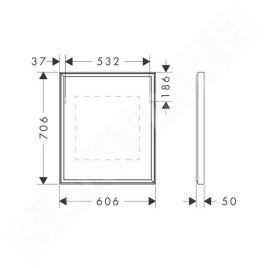 Hansgrohe Xarita E - Miroir avec éclairage LED et chauffage, 60x70 cm, capteur infrarouge, blanc mat 54997700