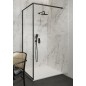 Cersanit Larga - Paroi de douche Walk-In, 100x200 cm, noir/verre clair S932-139