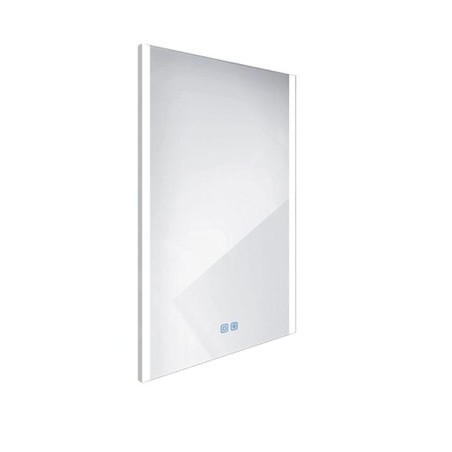 Nimco Miroirs - Miroir avec éclairage LED, 50x70 cm, touches tactiles, aluminium ZP 11001VX