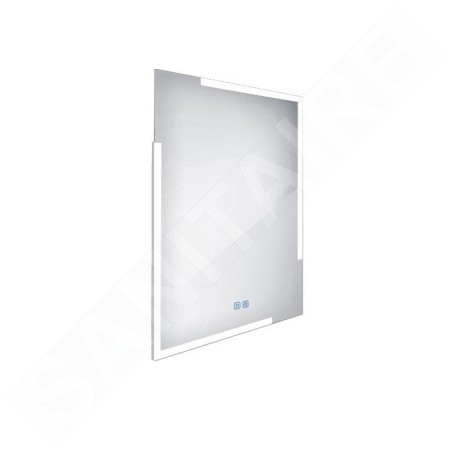 Nimco Miroirs - Miroir avec éclairage LED, 60x80 cm, touches tactiles, aluminium ZP 14002VX