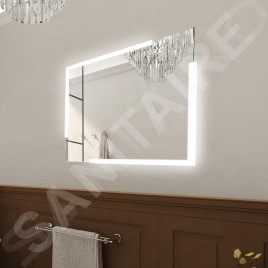 Nimco Miroirs - Miroir avec éclairage LED, 60x80 cm, touches tactiles, aluminium ZP 14002VX