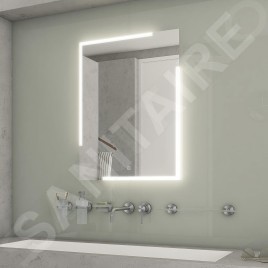 Nimco Miroirs - Miroir avec éclairage LED, 60x80 cm, touches tactiles, aluminium ZP 14002VX