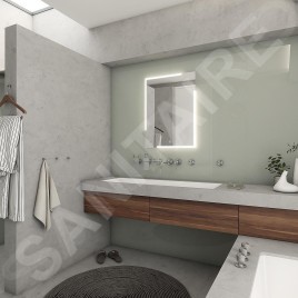 Nimco Miroirs - Miroir avec éclairage LED, 60x80 cm, touches tactiles, aluminium ZP 14002VX