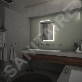 Nimco Miroirs - Miroir avec éclairage LED, 60x80 cm, touches tactiles, aluminium ZP 14002VX