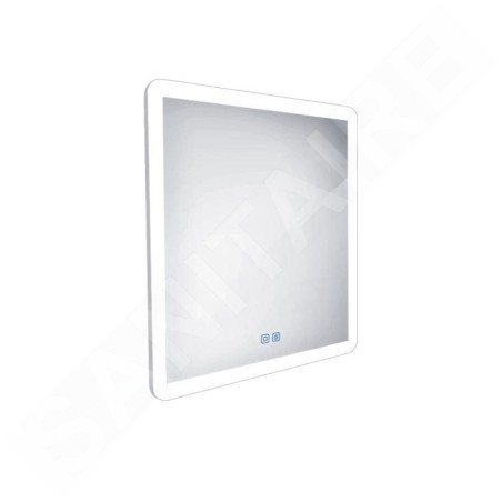 Nimco Miroirs - Miroir avec éclairage LED, 60x60 cm, touches tactiles, aluminium ZP 19066VX