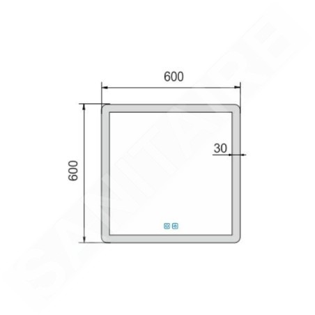 Nimco Miroirs - Miroir avec éclairage LED, 60x60 cm, touches tactiles, aluminium ZP 19066VX