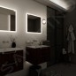 Nimco Miroirs - Miroir avec éclairage LED, 60x60 cm, touches tactiles, aluminium ZP 19066VX