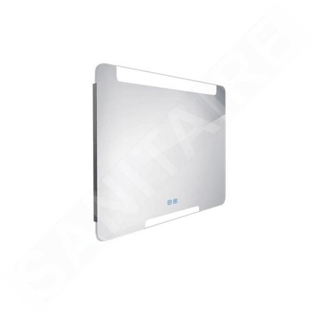 Nimco Miroirs - Miroir avec éclairage LED, 80x70 cm, touches tactiles, aluminium ZP 22003VX