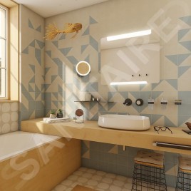 Nimco Miroirs - Miroir avec éclairage LED, 80x70 cm, touches tactiles, aluminium ZP 22003VX