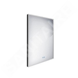 Nimco Miroirs - Miroir avec éclairage LED, 60x80 cm, touches tactiles, noir ZPC 13002VX-90
