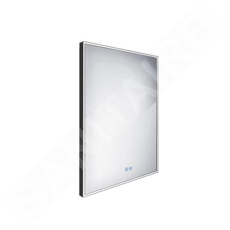 Nimco Miroirs - Miroir avec éclairage LED, 60x80 cm, touches tactiles, noir ZPC 13002VX-90
