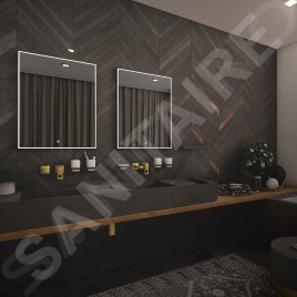 Nimco Miroirs - Miroir avec éclairage LED, 60x80 cm, touches tactiles, noir ZPC 13002VX-90