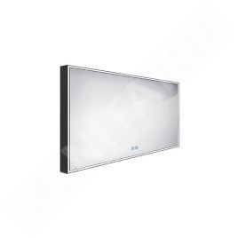 Nimco Miroirs - Miroir avec éclairage LED, 120x70 cm, touches tactiles, noir ZPC 13006VX-90