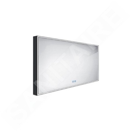 Nimco Miroirs - Miroir avec éclairage LED, 120x70 cm, touches tactiles, noir ZPC 13006VX-90
