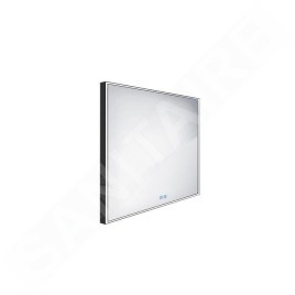 Nimco Miroirs - Miroir avec éclairage LED, 60x60 cm, touches tactiles, noir ZPC 13066VX-90