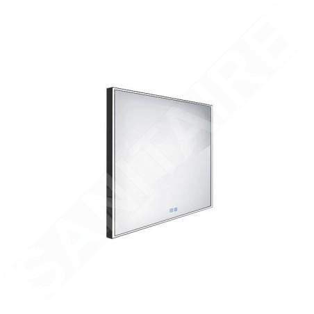 Nimco Miroirs - Miroir avec éclairage LED, 60x60 cm, touches tactiles, noir ZPC 13066VX-90