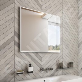 Nimco Miroirs - Miroir avec éclairage LED, 60x60 cm, touches tactiles, noir ZPC 13066VX-90